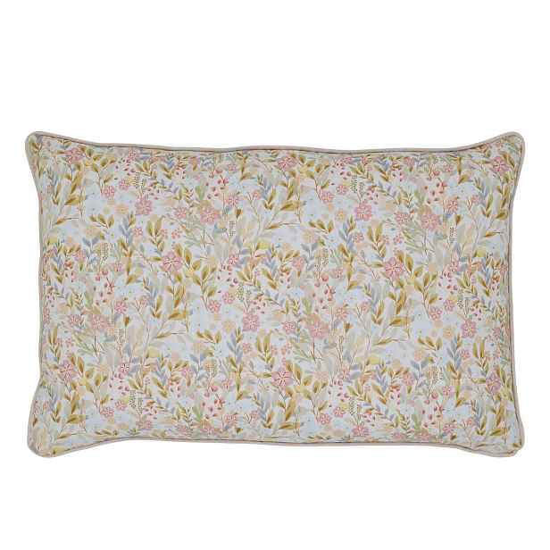 Růžovo-modrý povlak na polštář s květy Aix Wild Flowers - 35*50 cm Chic Antique