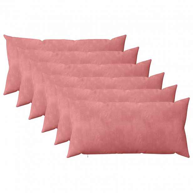 vidaXL Povlak na polštář 6 pcs HEERLEN Růžová 40 x 80 cm Samet