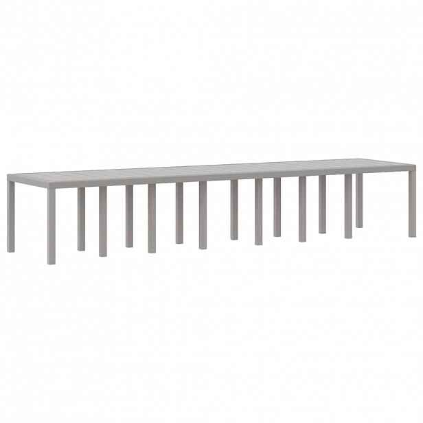 vidaXL Zahradní stůl Světle šedá 400 x 100 x 73 cm polyratan
