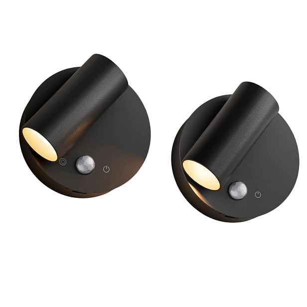 2x Bezdrátová Led nástěnná lampa se senzorem soumraku, 3 barvy, Usb