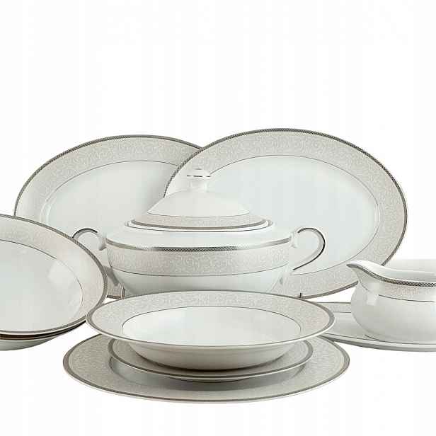 Martha Platin Classic jídelní servis pro 6 osob/25 kusů|Porcelán Bohucie