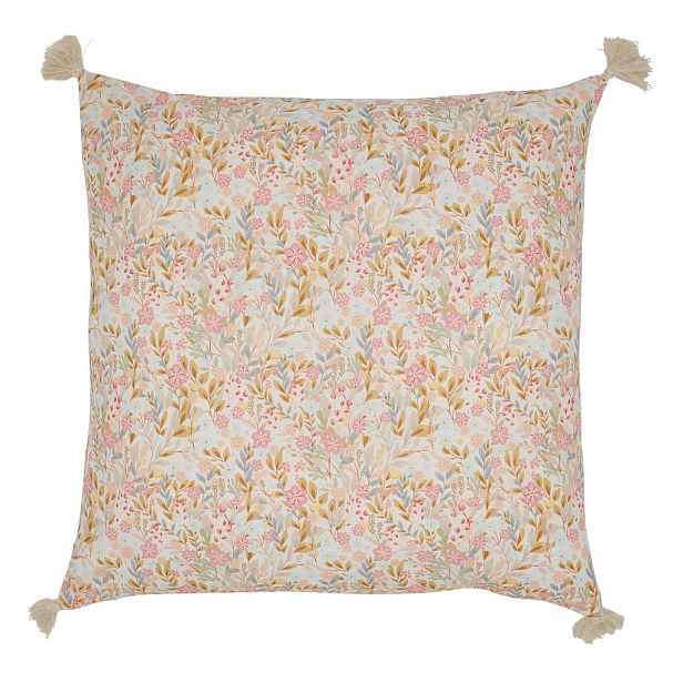 Růžovo-modrý povlak na polštář s květy Aix Wild Flowers - 50*50 cm Chic Antique