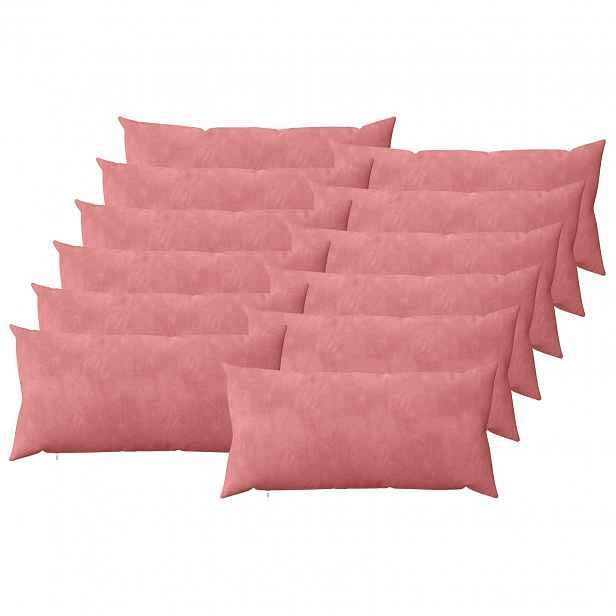 vidaXL Povlak na polštář 12 pcs HEERLEN Růžová 40 x 80 cm Samet