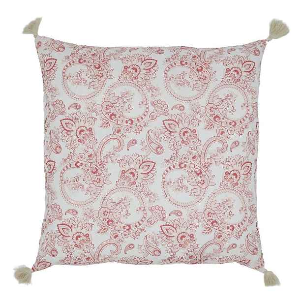 Bílo-růžový povlak na polštář s květy Aix Paisley Flowers - 50*50 cm Chic Antique