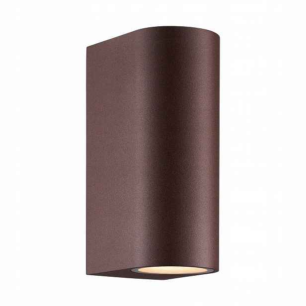 Dvojitá oranžová nástěnná lampa Dion 2xGU10 IP44 hliníková Nordlux