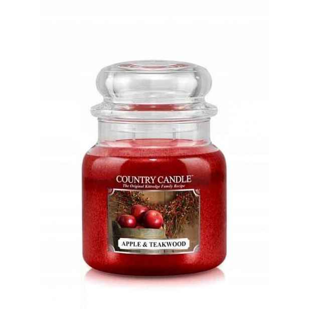Střední svíčka Country Candle Apple & Teakwood Ovocná