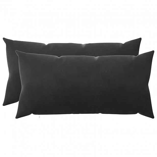 vidaXL Povlak na polštář 2 pcs HEERLEN Černá 40 x 80 cm Samet