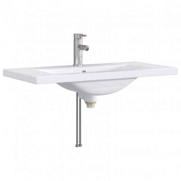 vidaXL Umývadlo do koupelny Chrom 81 x 40 x 17,5 cm Kov