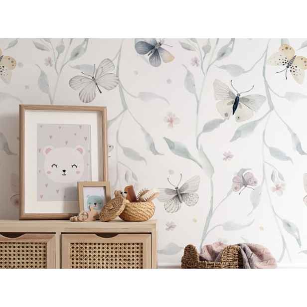 Yokodesign Tapeta Motýlci s květinami Délka: 250 cm