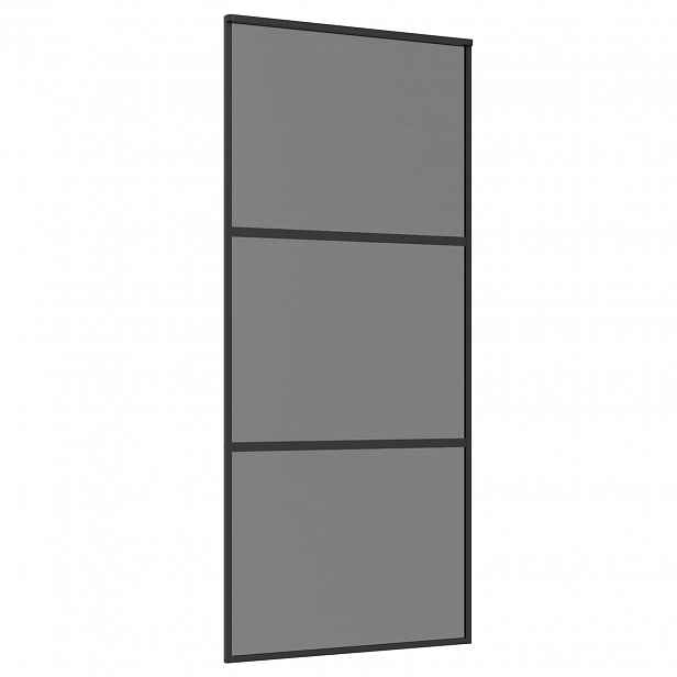vidaXL Posuvné dveře 90 x 205 cm Tvrzené sklo a hliník