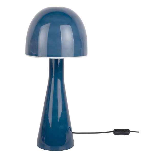 Tmavě modrá stolní lampa se skleněným stínidlem (výška 45 cm) Bombin – Leitmotiv