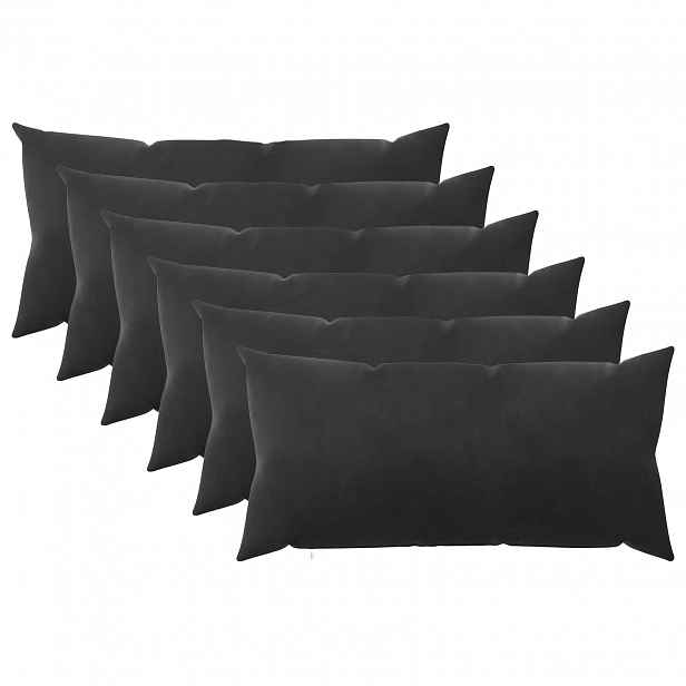 vidaXL Povlak na polštář 6 pcs HEERLEN Černá 40 x 80 cm Samet
