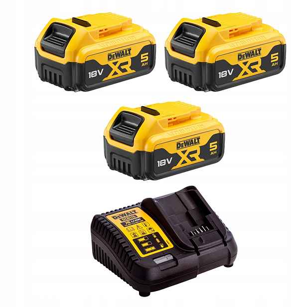 Napájecí sada DeWALT DCB115P3 3x akumulátor DCB184 a nabíječka DCB115