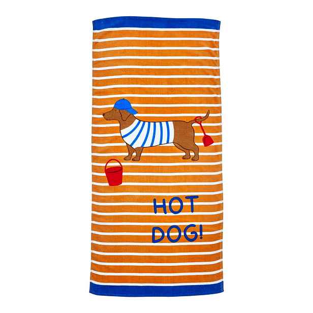 Oranžová bavlněná plážová osuška 76x160 cm Hot Dog – Catherine Lansfield