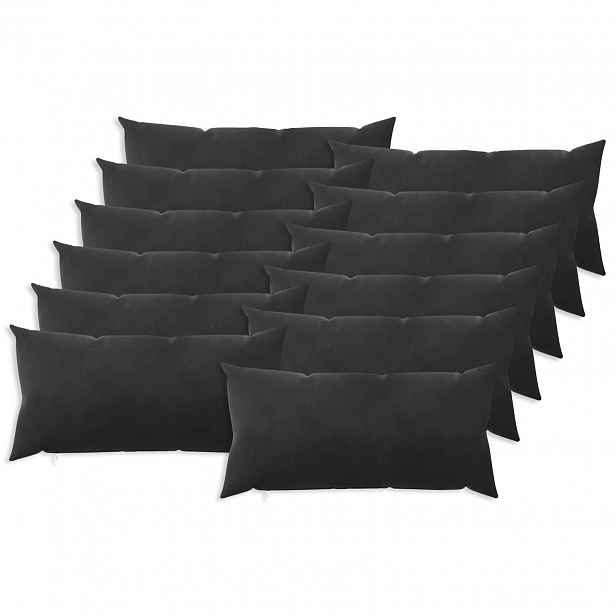 vidaXL Povlak na polštář 12 pcs HEERLEN Černá 40 x 80 cm Samet