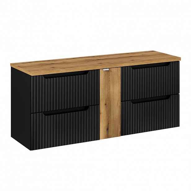 Petits-meubles SKŘÍŇKA POD UMYVADLO 140.4cm Riva Černá a dřevěná