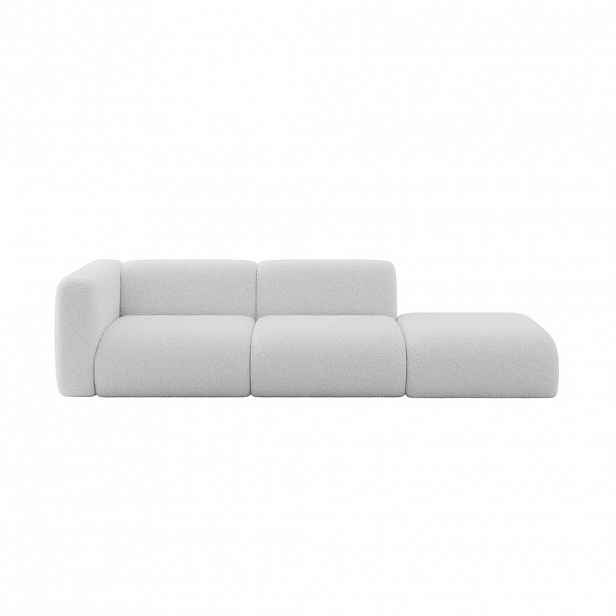 ALTDECOR POHOVKA S LEVOU OTOMANOU MIRA-S3 296x89x70 Světle šedá Bouclé