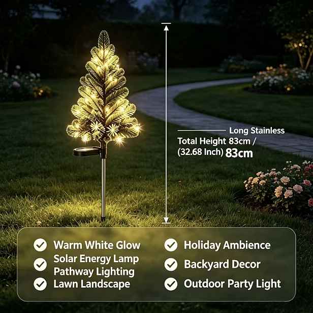 TEMU Venkovní vánoční stromkové kolíkové světla s stmívatelným teplým svitem LED, vhodné pro cestičky, trávník, dvůr - Instalace Plug-and-Play, plast