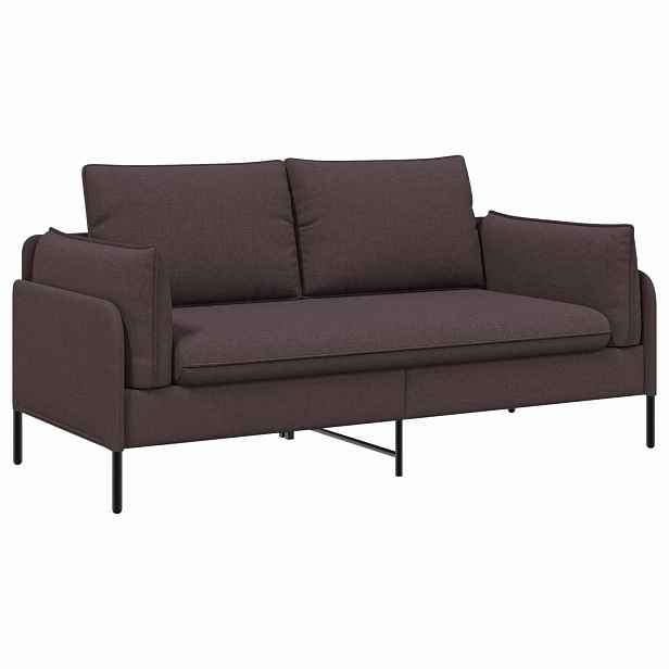 vidaXL Sofa pro dvě osoby Tmavě hnědá 188 x 81 x 89 cm Textil