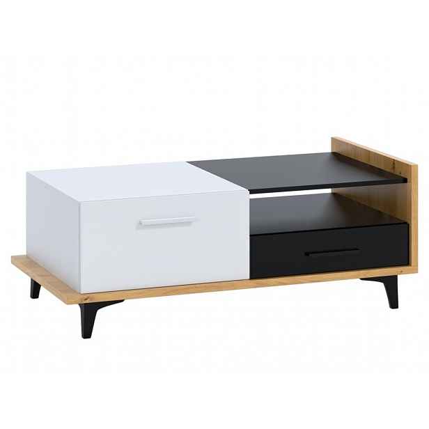 Box 03 – Konferenční stolek 2D2S, dub artisan/bílá/černá