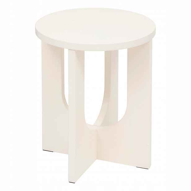 Pomocný Konferenční Stolek Okragły Béžový Mdf Do Obývacího Pokoje Ložnice Ø 40 cm
