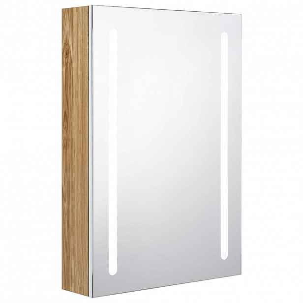 vidaXL LED koupelnová skříňka se zrcadlem bílá a dub 50 x 13 x 70 cm