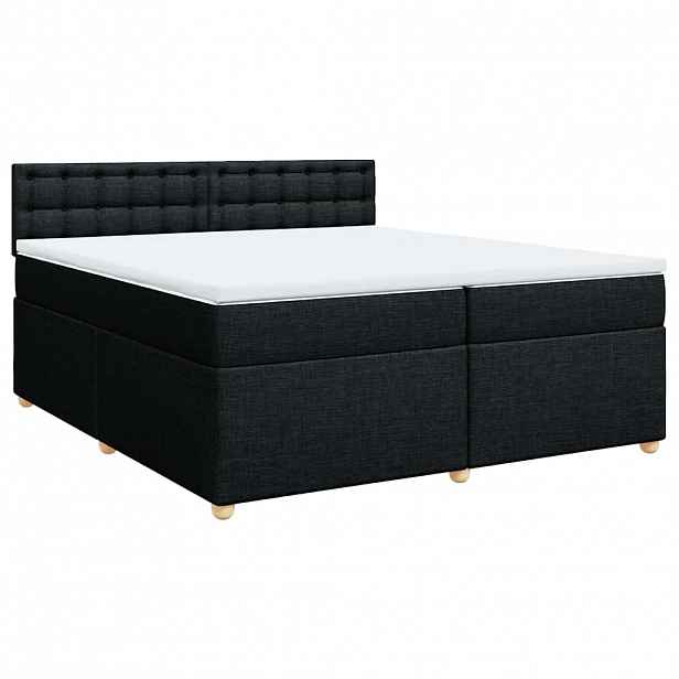 vidaXL Box spring postel s matrací černá 200x200 cm textil