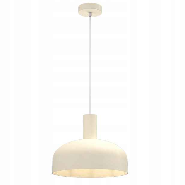 Minimalistická závěsná lampa krémová kulatá 30 do kuchyně jídelny Milagro