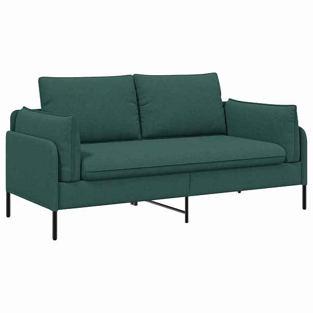 vidaXL Sofa pro dvě osoby Tmavě zelená 188 x 81 x 89 cm Textil