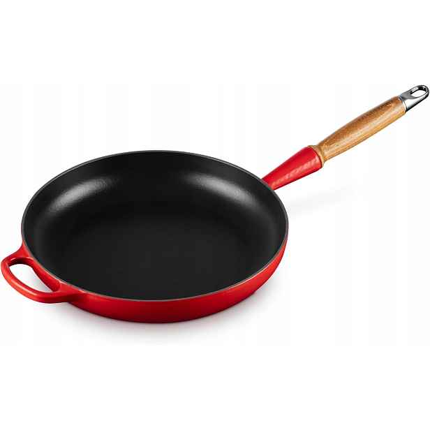 Le Creuset Signature Litinová Pánev 28 CM S Dřevěnou Třešňovou Rukojetí