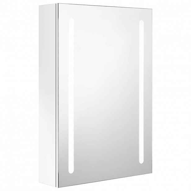 vidaXL LED koupelnová skříňka se zrcadlem zářivě bílá 50 x 13 x 70 cm