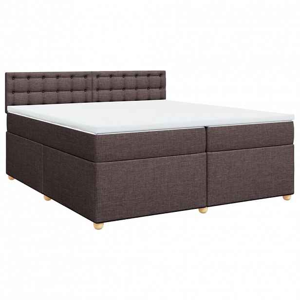 vidaXL Box spring postel s matrací tmavě hnědá 200x200 cm textil