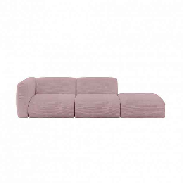ALTDECOR POHOVKA S LEVOU OTOMANOU MIRA-S3 296x89x70 Růžová Manšestr