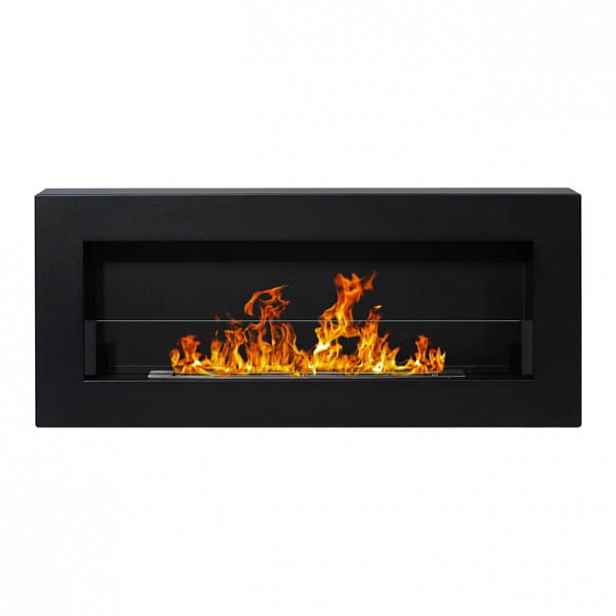 Biokrb Box 900x400 černý se sklem +1L Paliva Kameny Box Bio