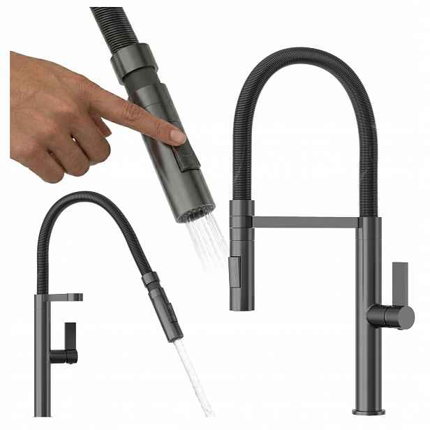 Kuchyňská dřezová baterie Kohoutek do dřezu gunmetal stojící Full