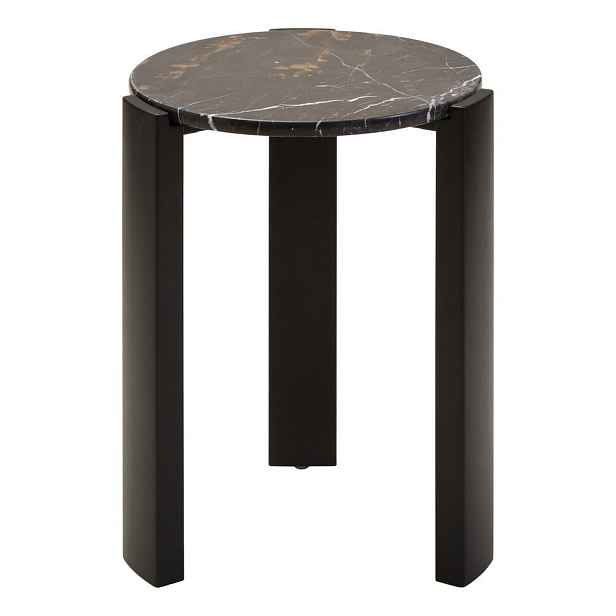 Kulatý odkládací stolek s mramorovou deskou  ø 46 cm Palermo – Premier Housewares