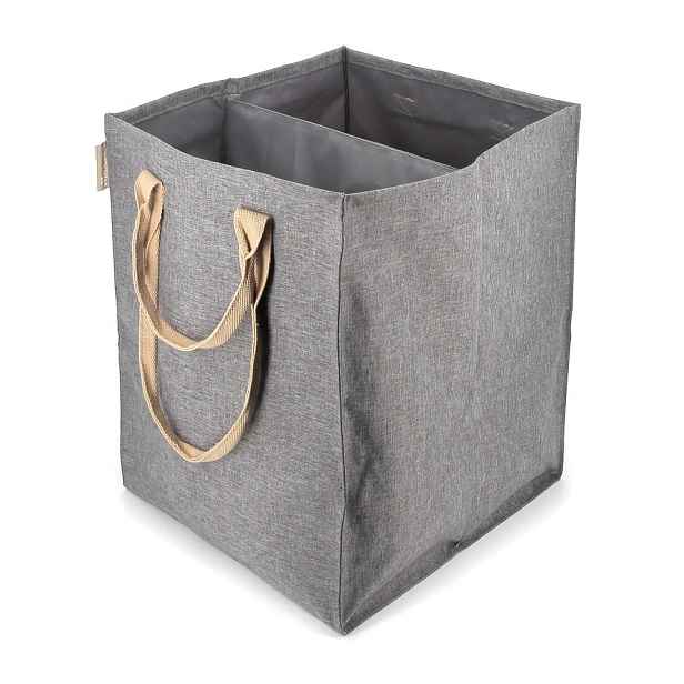 Šedý látkový koš na prádlo 71 l Laundry Hub Tweed duplo – Rolser