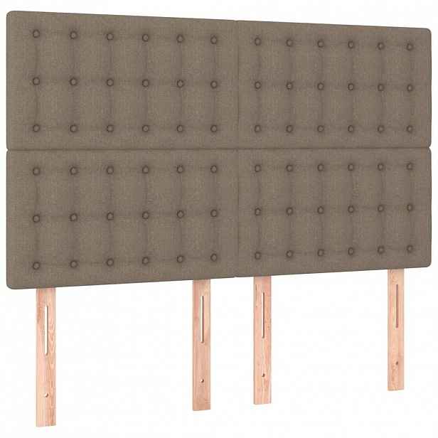 vidaXL Čelo postele béžové 144x5x118/128 cm látkové