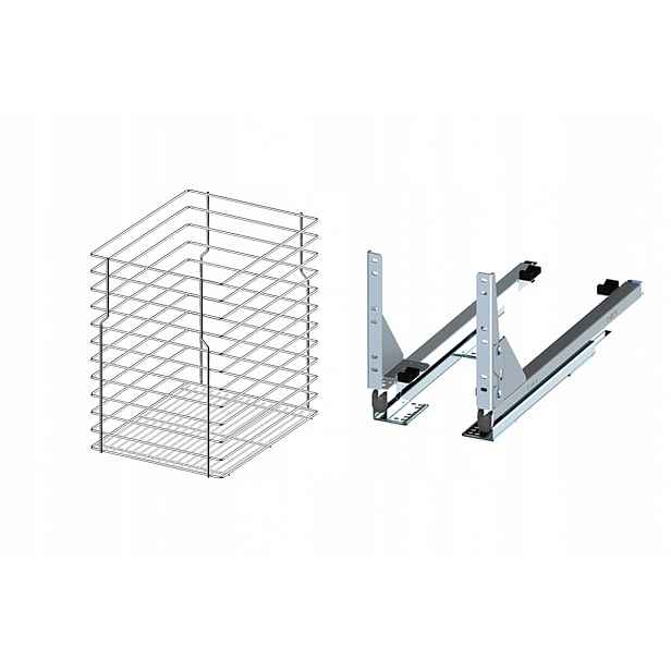 Cargo pro spodní skříňku 50 cm 500 Efekt Chrom 1p s tlumením dovírání Rejs s plným výsuvem
