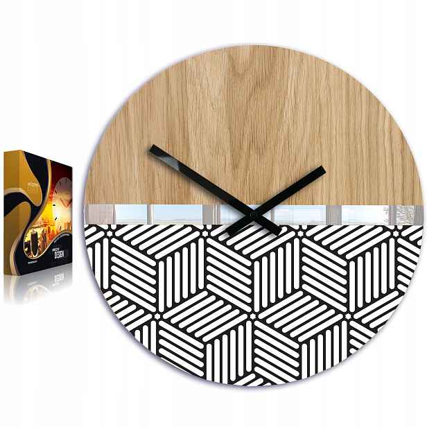 Dřevěné nástěnné hodiny Echo 33 cm Ultra Tiché