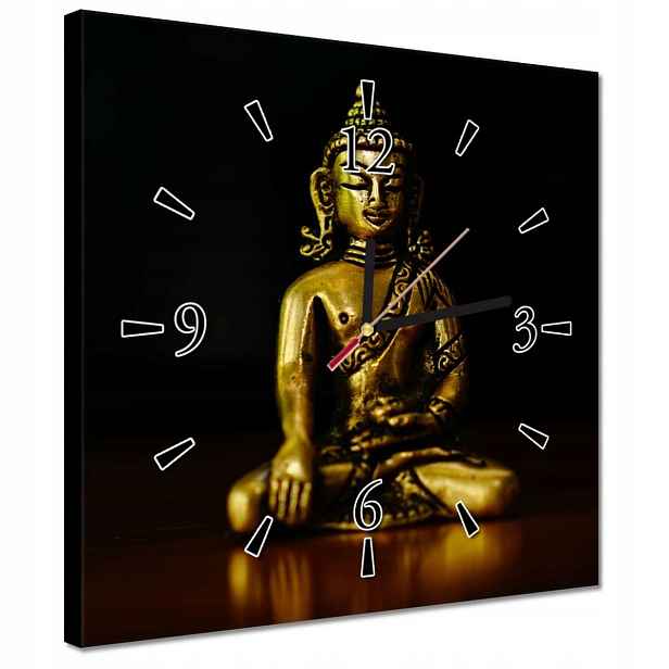 Hodiny 30x30 Zlatý Buddha Zlato