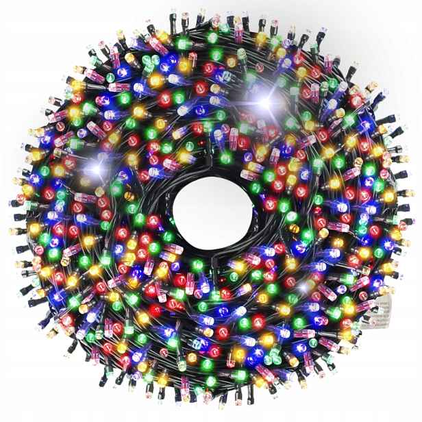 Silné Vánoční Osvětlení Na Stromeček 300 Led Venkovní Vnitřní Svítící Flash Barevné