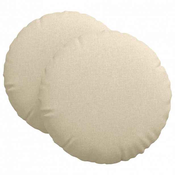 vidaXL Polštáře na sedadla 2 ks Textil Krémová Ø80 x 29 cm