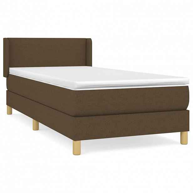 vidaXL Box spring postel s matrací tmavě hnědá 80x200 cm textil