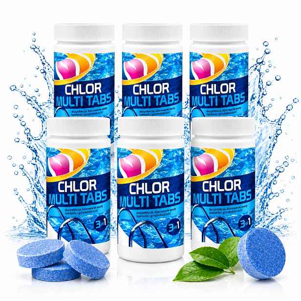 6 x Chlor Gamix Multi tableta 1 kg Tablety Do Bazénu Bazénová chemie 3v1
