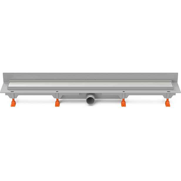 Chuděj Lineární plastový žlab MCH Klasik/Floor 850 mm CH 850KN2 ke stěně s roštem Klasik a nerezovým rámečkem