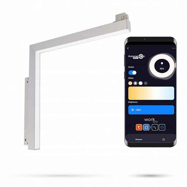 Úhlový reflektor Bílý Vertikální Led Zigbee Ultron 16W Smart Track 48VDC