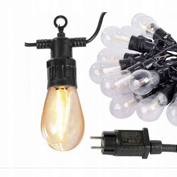 Verk 12301 Led Venkovní dekorační řetěz girlanda 20 žárovek, IP44, 20 m