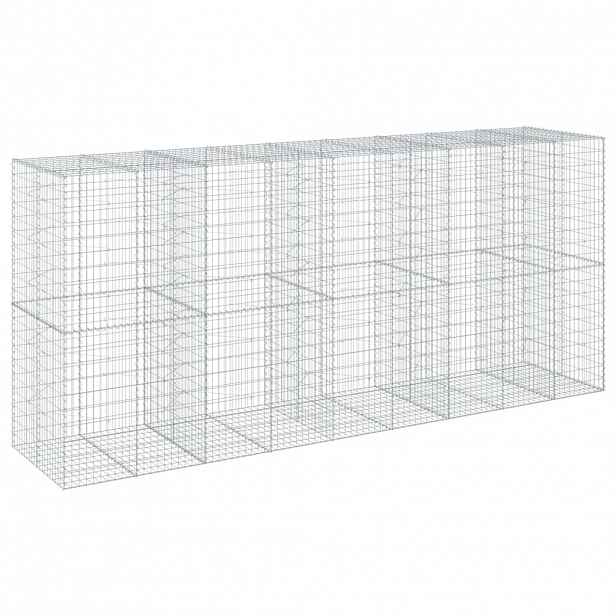 vidaXL Gabionový koš s víkem 450 x 100 x 200 cm pozinkované železo