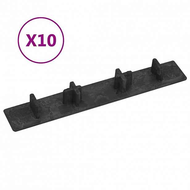 vidaXL Koncové krytky 10 ks černé plast